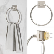 Load image into Gallery viewer, RUACQ 4 Pieces Bathroom Hardware Set, Toilet Paper Holder, Towel Ring, Towel Hook, 18-inch Towel Bar, Stainless Steel and Zinc Alloy, Beushed Nickel, CQ-870N-4P