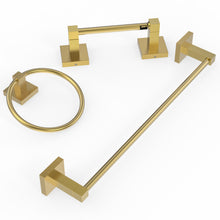 Load image into Gallery viewer, RUACQ 3 Pieces Bathroom Hardware Set, Toilet Paper Holder, Towel Ring, 18-inch Towel Bar, Stainless Steel and Zinc Alloy, Bruhsed Nickel, CQ-87000-3P-N