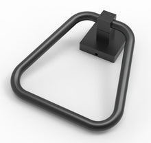 Load image into Gallery viewer, RUACQ Hand Towel Ring,Square Base, Stainless Steel, Matte Black, CQ-87011A-B