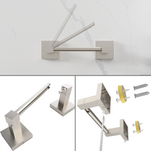 Load image into Gallery viewer, RUACQ 3 Pieces Bathroom Hardware Set, Toilet Paper Holder, Towel Ring, 18-inch Towel Bar, Stainless Steel and Zinc Alloy, Bruhsed Nickel, CQ-87000-3P-N