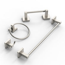 Load image into Gallery viewer, RUACQ 3 Pieces Bathroom Hardware Set, Toilet Paper Holder, Towel Ring, 18-inch Towel Bar, Stainless Steel and Zinc Alloy, Brushed Nickel, CQ-87000-3P-G