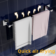 Load image into Gallery viewer, RUACQ 3 Pieces Bathroom Hardware Set, Toilet Paper Holder, Towel Ring, 18-inch Towel Bar, Stainless Steel and Zinc Alloy, Chrome, CQ-87000-3P-C