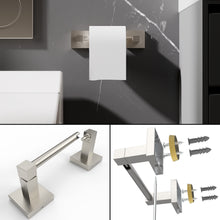 Load image into Gallery viewer, RUACQ Toilet Paper Holder and Towel Ring Bathroom Accessories Hardware Set, Stainless Steel and Zinc Alloy, Brushed Nickel, CQ-87010-2P-N