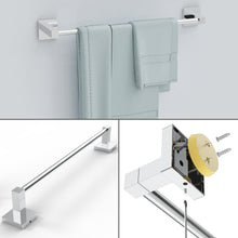 Load image into Gallery viewer, RUACQ 4 Pieces Bathroom Hardware Set, Toilet Paper Holder, Towel Ring, Towel Hook, 18-inch Towel Bar, Stainless Steel and Zinc Alloy, Chroem, CQ-870C-4P