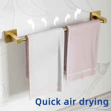 Load image into Gallery viewer, RUACQ 3 Pieces Bathroom Hardware Set, Toilet Paper Holder, Towel Ring, 18-inch Towel Bar, Stainless Steel and Zinc Alloy, Brushed Nickel, CQ-87000-3P-G