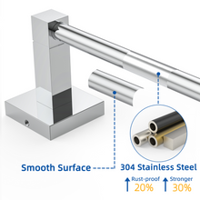 Load image into Gallery viewer, RUACQ 24inch Towel Bar Wall Mounted, One-piece Rod, Stainless Steel, Chrome, CQ-87001-24-C