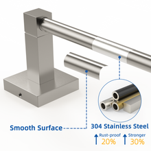 Load image into Gallery viewer, RUACQ 24inch Towel Bar Wall Mounted, One-piece Rod, Stainless Steel, Brushed Nickel, CQ-87001-24-N