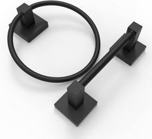 Load image into Gallery viewer, RUACQ 3 Pieces Bathroom Hardware Set, Toilet Paper Holder, Towel Ring, 18-inch Towel Bar, Stainless Steel and Zinc Alloy, Bruhsed Nickel, CQ-87000-3P-N