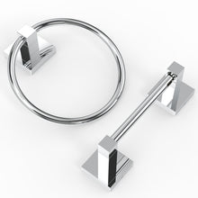 Load image into Gallery viewer, RUACQ 3 Pieces Bathroom Hardware Set, Toilet Paper Holder, Towel Ring, 18-inch Towel Bar, Stainless Steel and Zinc Alloy, Bruhsed Nickel, CQ-87000-3P-N
