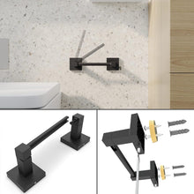 Load image into Gallery viewer, RUACQ 4 Pieces Bathroom Hardware Set, Toilet Paper Holder, Towel Ring, Towel Hook, 18-inch Towel Bar, Stainless Steel and Zinc Alloy, Matte Black, CQ-870B-4P