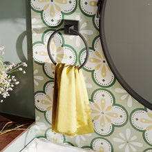 Load image into Gallery viewer, RUACQ Hand Towel Ring Wall Mounted, Square Base, Stainless Steel, Heavy Duty, Matte Black, CQ-87011-B