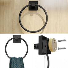 Load image into Gallery viewer, RUACQ 4 Pieces Bathroom Hardware Set, Toilet Paper Holder, Towel Ring, Towel Hook, 18-inch Towel Bar, Stainless Steel and Zinc Alloy, Matte Black, CQ-870B-4P