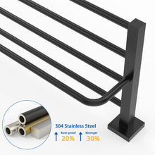 Load image into Gallery viewer, RUACQ 24inch Towel Rack, Square Base, SUS 304 Stainless Steel, Heavy Duty, Brushed Nickel, CQ-8831-N