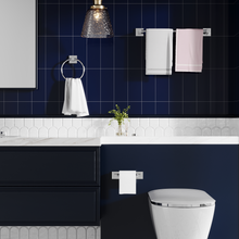 Load image into Gallery viewer, RUACQ 3 Pieces Bathroom Hardware Set, Toilet Paper Holder, Towel Ring, 18-inch Towel Bar, Stainless Steel and Zinc Alloy, Chrome, CQ-87000-3P-C