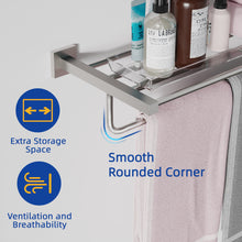 Load image into Gallery viewer, RUACQ 24inch Towel Rack, Square Base, SUS 304 Stainless Steel, Heavy Duty, Brushed Nickel, CQ-8831-N