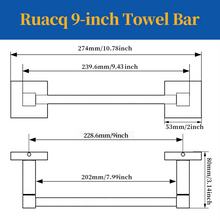 Load image into Gallery viewer, RUACQ 24inch Towel Bar Wall Mounted, One-piece Rod, Stainless Steel, Brushed Gold, CQ-87001-24-G