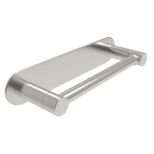 Load image into Gallery viewer, Self Adhesive Double Post Pivoting Toilet Paper Holder Brushed Nickel