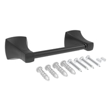 Load image into Gallery viewer, Double Post Pivoting Toilet Paper Holder Matte Black 97410C-B