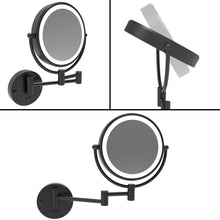 Load image into Gallery viewer, LED Wall-Mount Sensor Makeup Mirror Matte Black