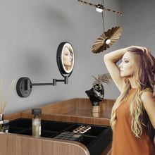Load image into Gallery viewer, LED Wall-Mount Sensor Makeup Mirror Matte Black