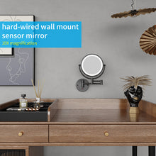 Load image into Gallery viewer, LED Wall-Mount Sensor Makeup Mirror Matte Black