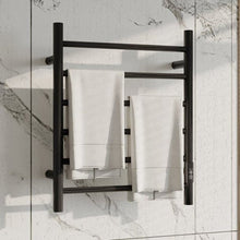 Load image into Gallery viewer, Heated Towel Rack, Wall Mount Electric Towel Warmer with Timer, Matte Black
