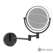 Load image into Gallery viewer, LED Wall-Mount Makeup Mirror Matte Black