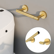 Load image into Gallery viewer, Matte Black Double Post Pivoting Wall Mounted Stainless Steel Toilet Paper Holder for Bathroom RV, by FIXSEN