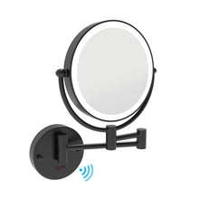 Load image into Gallery viewer, LED Wall-Mount Sensor Makeup Mirror Matte Black