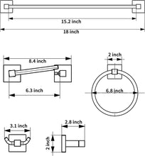 Load image into Gallery viewer, 4-Pieces Bathroom Hardware Accessories Matte Black Square