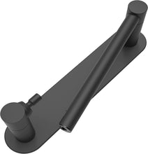Load image into Gallery viewer, Self Adhesive Double Post Pivot Toilet Paper Holder Matte Black