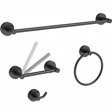 Load image into Gallery viewer, Matte Black Round Pivoting Toilet Paper Holder Set