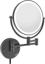 Load image into Gallery viewer, LED Wall-Mount Makeup Mirror Matte Grey 7X Magnification