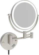 Load image into Gallery viewer, LED Wall-Mount Makeup Mirror Chrome 7X Magnification