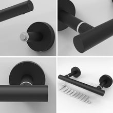 Load image into Gallery viewer, Double Post Pivoting Toilet Paper Holder Matte Black 71710-B