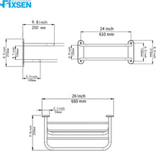 Load image into Gallery viewer, 24 inch Towel Rack Brushed Nickel