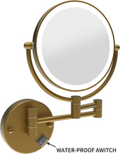 Load image into Gallery viewer, LED Wall-Mount Makeup Mirror Antique Brass