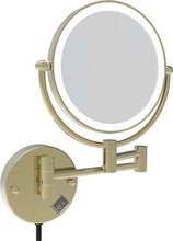 Load image into Gallery viewer, LED Wall-Mount Makeup Mirror Brushed Nickel 10X Magnification