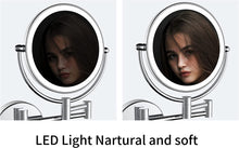 Load image into Gallery viewer, LED Wall-Mount Makeup Mirror Chrome 7X Magnification