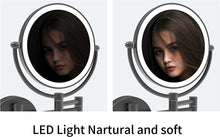 Load image into Gallery viewer, LED Wall-Mount Makeup Mirror Matte Grey 7X Magnification