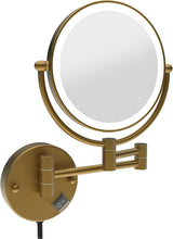 Load image into Gallery viewer, LED Wall-Mount Makeup Mirror Antique Brass