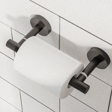 Load image into Gallery viewer, Double Post Pivoting Toilet Paper Holder Matte Black 71710-B