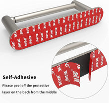 Load image into Gallery viewer, Self Adhesive Double Post Pivoting Toilet Paper Holder Brushed Nickel