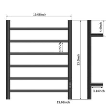 Load image into Gallery viewer, Heated Towel Rack, Wall Mount Electric Towel Warmer with Timer, Matte Black