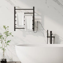 Load image into Gallery viewer, Heated Towel Rack, Wall Mount Electric Towel Warmer with Timer, Matte Black