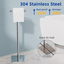 Load image into Gallery viewer, RUACQ Toilet Paper Holder Stand with Post Pivoting Design, Stable Weighted Base, SUS304 Stainless Steel, Chrome, CQ-4801-C
