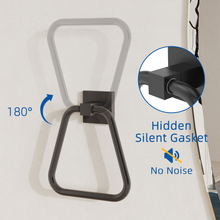 Load image into Gallery viewer, RUACQ Hand Towel Ring,Square Base, Stainless Steel, Matte Black, CQ-87011A-B
