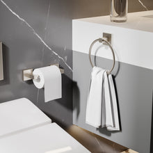 Load image into Gallery viewer, RUACQ Toilet Paper Holder and Towel Ring Bathroom Accessories Hardware Set, Stainless Steel and Zinc Alloy, Brushed Nickel,   CQ-87010-2P-N
