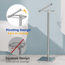 Load image into Gallery viewer, RUACQ Toilet Paper Holder Stand with Post Pivoting Design, Stable Weighted Base, SUS304 Stainless Steel, Chrome, CQ-4801-C
