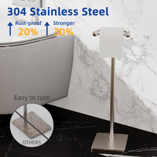 Load image into Gallery viewer, RUACQ Toilet Paper Holder Stand with Post Pivoting Design, Stable Weighted Base, SUS304 Stainless Steel
